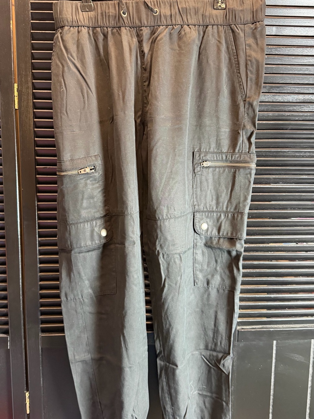 Banana Republic Black Cargo Jogger Pants with Zip Pockets